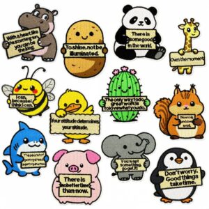 oly-173a6b2d4d6026d43f5ade8b56c7a0f1 Wholesale Polyester Thread Embroidered Cartoon Animal Holding Sign Patch Decorative Sticker Fashion Accessory