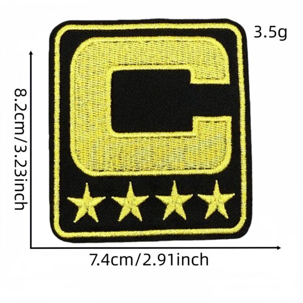 oly-17483dcafa2355f6935d7c2a8192df5f Wholesale Square Adhesive Embroidered Patches Star C Logo Set of 10 for Decorative Accent
