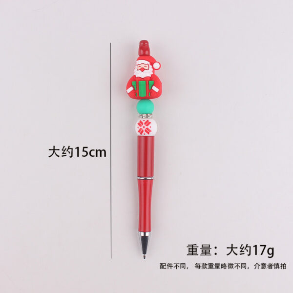 oly-174c3daba2434001d48eb461fdf4fbc6 Wholesale Creative Silicone Christmas Penguin Beaded Pen DIY Decorative Writing Pen