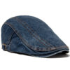Wholesale Washed Denim Beret Retro British Style Adjustable Sun Hat for Men
