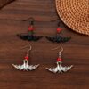 oly-177d9f52d93839cbd218881ea01cdd00 Wholesale Retro Zinc Alloy Halloween Earrings Black Skull Pendant Fashion Accessory
