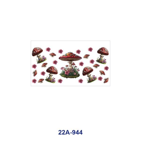 oly-1794e64579ef3154fa26149df5367c4b Wholesale 5pcs Luminous Whimsical Watercolor Mushroom Gemstone Wild Flower Butterfly Mixed Decor Prints 16oz Cup UV DTF Wraps