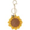 oly-179f07a1d7dedca44554f966cf9c9147 Wholesale Wool Crochet Sunflower Keychain with Bee Pendant - Gift, Bag Charm, Car Key Accessory