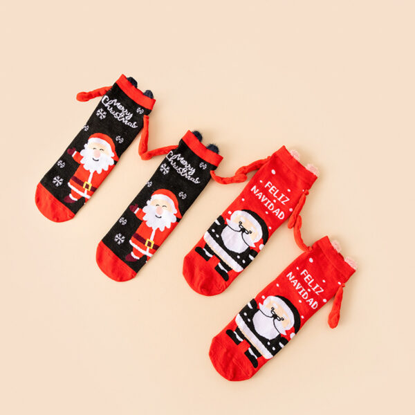 Wholesale Christmas Couple Socks Anime Cartoon Pattern Winter Gift Casual Socks