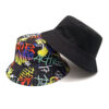 Wholesale Chic Geometric Diamond Pattern Graffiti Bucket Hat Trendy Sun Hat for Everyday Outdoors