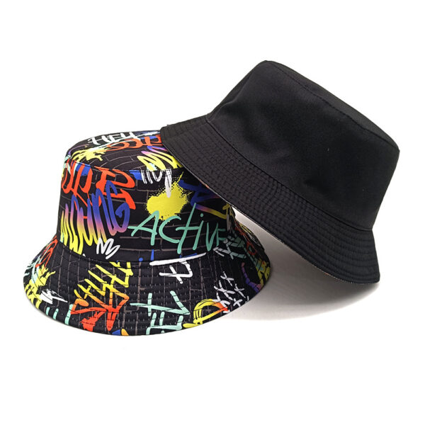 Wholesale Chic Geometric Diamond Pattern Graffiti Bucket Hat Trendy Sun Hat for Everyday Outdoors