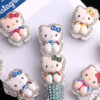Wholesale Cute Cartoon Cat Full Rhinestone Loose Beads Alloy DIY Fashion Accessory Craft Supply OLY Exclusive