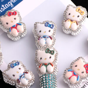 Wholesale Cute Cartoon Cat Full Rhinestone Loose Beads Alloy DIY Fashion Accessory Craft Supply OLY Exclusive