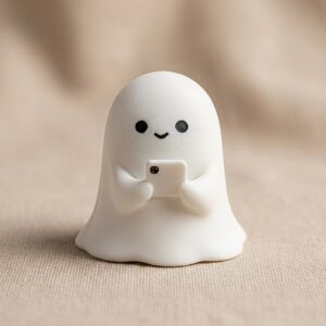 Looking at the mobile phone ghost [white model]