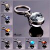 Wholesale Boutique Solar System Glass Ball Keychain Metal Key Ring for Wedding Gift
