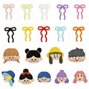 Wholesale Cute Cartoon Princess Bow Embroidered Patch Decorative Craft Supply for Clothing Bags