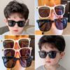 Wholesale Retro Children's Square Sunglasses UV400 Black Frame Sunscreen Fashion Accessory