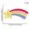 oly-18239fb487c3ab5b9940caa80de640db Wholesale Polyester Thread Rainbow Five-Pointed Star Embroidered Patches 2pcs Iron-On Decorative Accent for Clothing Bags