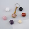 oly-18307581c8e71c63aa964a63bf61c2b2 Wholesale Natural Amethyst Tiger Stone Keychain Adjustable Mesh Bag Charm Decorative Key Ring