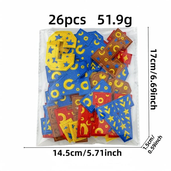 oly-18380fd679f188ff9468cb81a7f4b834 Wholesale Polyester Cartoon Embroidery Patches with Letter and Star Design Fashion Accessory
