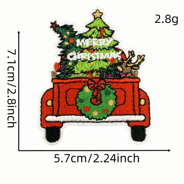 Wholesale Embroidery Thread Green Christmas Cartoon Iron-On Patches for Holiday Decoration