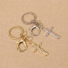 Wholesale Chic Cross Keychain Metal Gold Light Luxury Key Ring Decorative Accent for Bag Gift