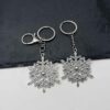 oly-187038359c1a51d3b4a151ce5baf5554 Wholesale Retro Silver Snowflake Pendant Keychain Zinc Alloy Car Key Accessory