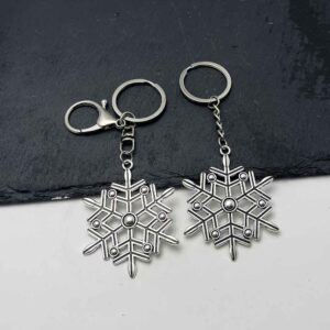 Wholesale Retro Silver Snowflake Pendant Keychain Zinc Alloy Car Key Accessory