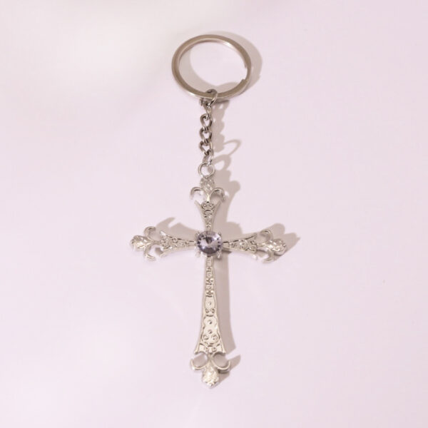 Wholesale Silver Cross Alloy Key Ring Boutique Jewelry Accessory for Women