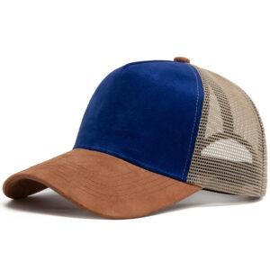 Camel blue - plain suede baseball cap / Adjustable