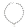 Wholesale Hip Hop Layering Cross Pendant Necklace Set Unisex Zinc Alloy Ancient Silver Boutique Resale Accessory