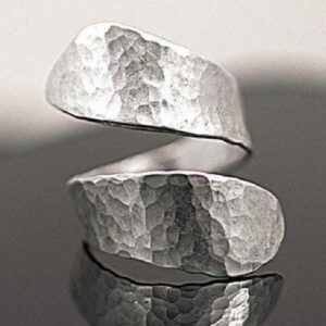 Wholesale Retro Style Irregular Texture Adjustable Silver Alloy Ring Jewelry Accessory