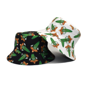 oly-18d6733a16504e758d47224e51fbdebb Wholesale Cartoon Print Fisherman Hat Sunscreen Wide Brim Flat Top Casual Summer Hat Fashion Accessory