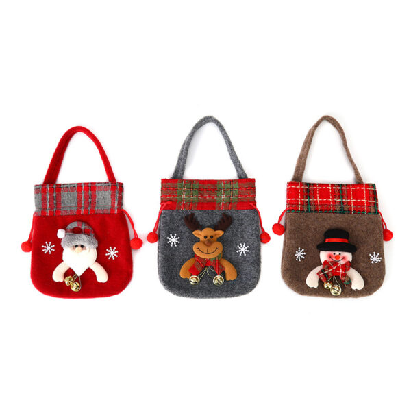 Wholesale Non-woven Christmas Gift Bags with Bells Cartoon Santa for Kids