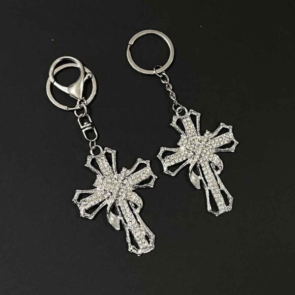 oly-1922c156559656ffde0af818ec1a1af0 Wholesale Ins Style Rhinestone Cross Pendant Keychain Car Key Decorative Accessory