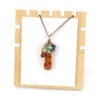 Wholesale Tree of Life Leaves Design Agate Pendant Necklace, Natural Stone, Hand-Woven, Jewelry Accessory