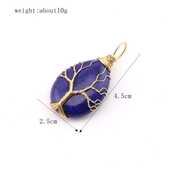 Wholesale Quartz Teardrop Tree of Life Pendant Necklace Fashion Jewelry Accessory