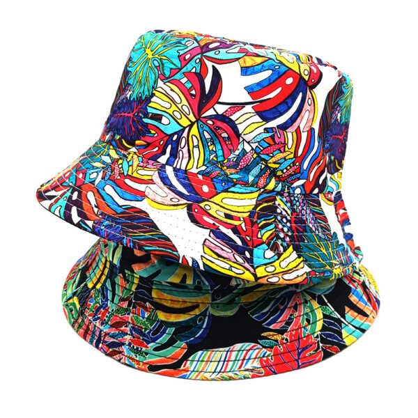 Wholesale Floral Double Sided Bucket Hat Sun Protection Casual Beach Hat