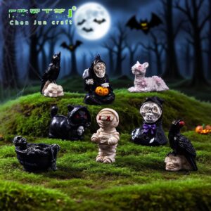 Wholesale Resin Halloween Mummy Crow Cartoon Miniature Ornament for Party Decorative Accent