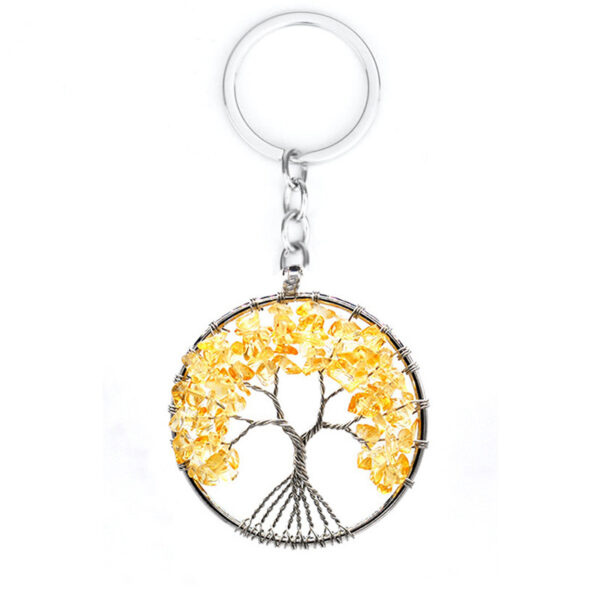 oly-1991c73bf3c121f8262bfa951fb882b8 Wholesale Metal Tree of Life Keychain Pendant with Colored Stones Car Key Accessory Gift