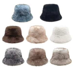 Wholesale Women's Japanese Retro Plush Bucket Hat Light Chic Winter Accessory Boutique Resale