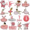Wholesale Ballet Girl Embroidered Patch - Pink Dance Decorative Iron-On for Resale Boutique Use