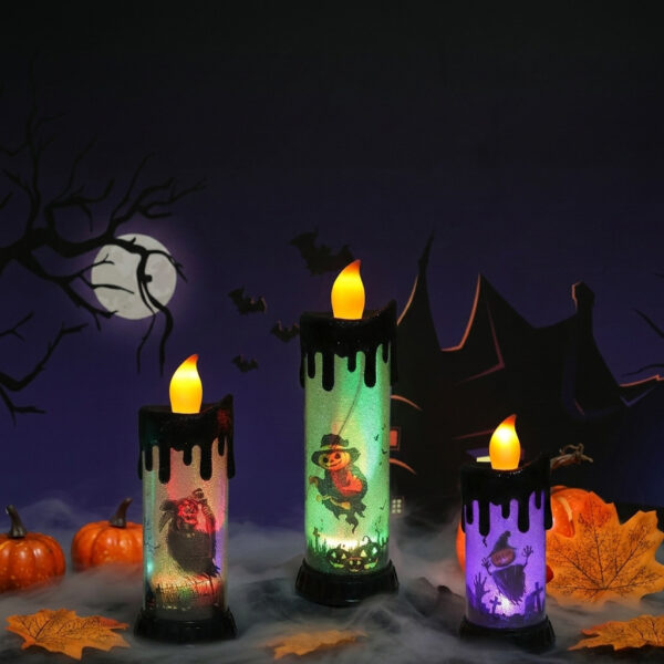 Wholesale Halloween Electronic Candle Lamp Set - Ghost Hand, Witch, Death Designs - Decorative Accent for Party, Gift or Boutique Resale