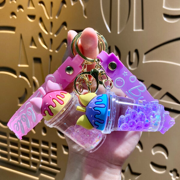 oly-19d770d53e939f776f557a30f36aa321 Wholesale Acrylic Bubble Bead Milk Tea Cup Keychain Trendy Decorative Accessory for Party