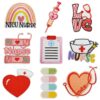 Wholesale Iron-on Embroidered Patch Pink Nurse Heart Stethoscope DIY Accessory