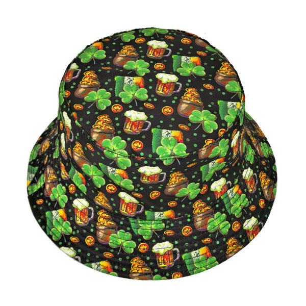 Wholesale St. Patrick's Day Bucket Hat with Shamrock Print Sun Protection for Resale