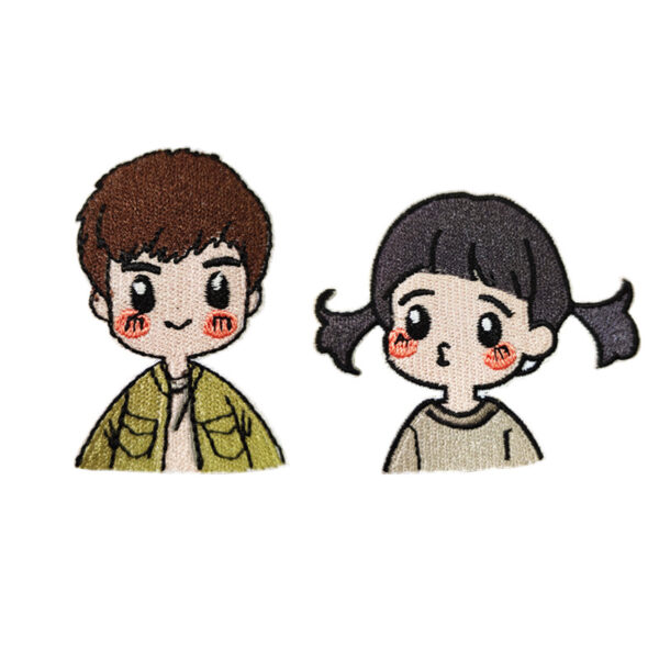 oly-1a342b28b9e58a707c82ed65ed13e52c Wholesale Trendy Couple Cartoon Self-Adhesive Embroidery Patches Set of 8 DIY Clothing Stickers Boutique Accessory