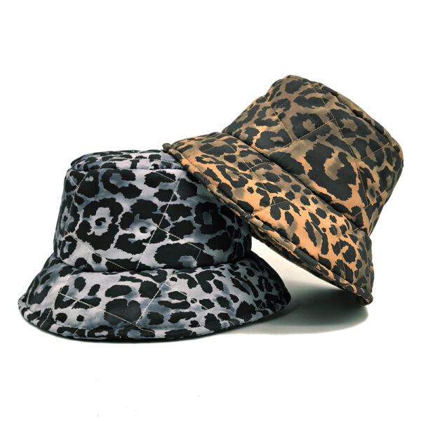 oly-1a43bfd52e9f08f9bf393f4c1267f4ae Wholesale Padded Leopard Print Sunscreen Bucket Hat Wide Brim Large Size Winter Fisherman Hat Fashion Accessory Gift