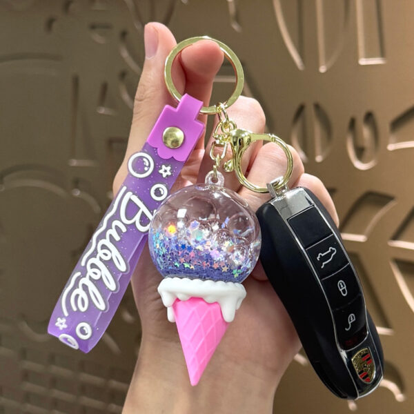 Wholesale Cartoon Ice Cream Acrylic Keychain Glow in the Dark Bag Charm for Kids Birthday Gift