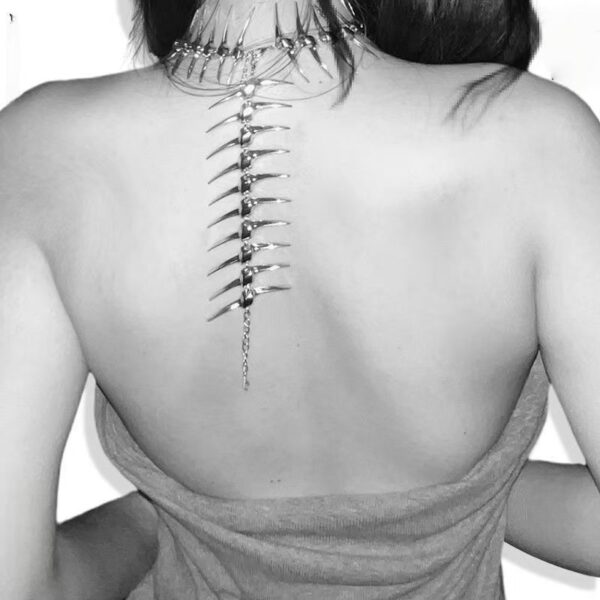 Wholesale Stylish Hip Hop Thorns Spikes Punk Long Chain Necklace Fashion Jewelry Accessory Gift