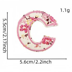 C letter floral cloth sticker 8#