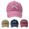 Wholesale Korean Designer Bow Embroidery Denim Baseball Cap Sun Protection Casual Wear