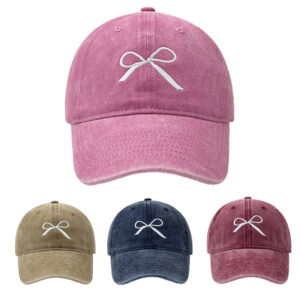 Wholesale Korean Designer Bow Embroidery Denim Baseball Cap Sun Protection Casual Wear