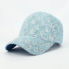 oly-1a8e8724e2300c457e45ec205bafe912 Wholesale Sequin Denim Baseball Cap Light Blue Adjustable Wide Brim Trendy Unisex Fashion Accessory for Resale