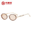 oly-1a9f99345a525639482941bd53da2007 Wholesale Metal Oval Rhinestone Sunglasses Trendy Fashion Accessory for Party or Boutique Resale